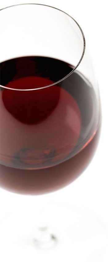Red wine on a blank white background