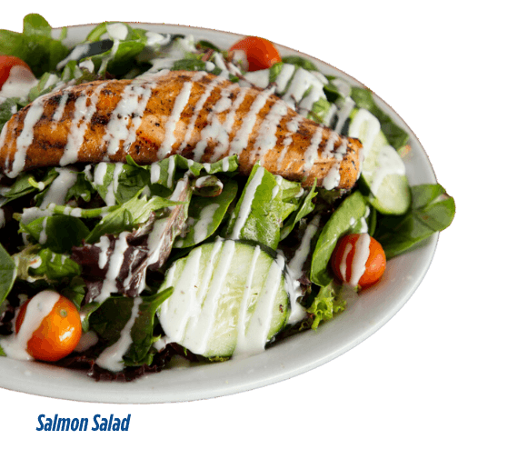 Salmon salad at Pier Market Seafood Restaurant